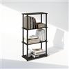 Furinno TURN-N-TUBE Libreria, Libreria a 4 Ripiani, Libreria con Espositore Compatto Multiuso, 29.5 x 60 x 109.7 cm, per Soggiorno, Camera da Letto, Studio, Espresso/Nero