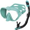 SEAC Set Bis X-Frame Dry - Set Snorkeling Adulto con Maschera Frameless Monolente in Vetro Temperato e Snorkel Dry Top | Silicone, Valvola di Spurgo e Boccaglio Ergonomico per Immersioni e Snorkeling