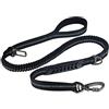YUAN NIAN Guinzaglio per cani resistente, elastico per cani, regolabile, riflettente, per camminare, guinzaglio anti-pull, con fibbia di sicurezza (nero)