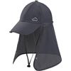 ZLLkeji Berretto Uomo Cappello da Sole con Protezione del Collo Impermeabile e Antivento Berretto da Baseball con Rete Traspirante e Cinturino Regolab (IT, Testo, Taglia Unica, Grigio)