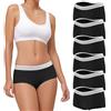 Desanlapi Mutande Boxer Donna Cotone Elasticizzato Slips Cotone Hipster comode Biancheria Intimo Cotone Slip Vita Media Mutandine Culotte Pacco da 6 Nero S