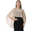 GIBZ Scialle Coprispalle Donna, Elegante Chiffon Stola Mantellina Estivo, Sciarpe Poncho per Sposa Matrimonio Cerimonia Festa, Rosso Vino