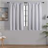 MRTREES - Tende da finestra opache, corte e moderne, per cucina, soggiorno e bistrò, set di 2, altezza 45 x larghezza 120 cm, tende da cucina idrorepellenti, tende corte con asta, colore: bianco