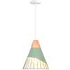 TOKIUS Lampada a sospensione Design E27 Industriale Lampada da soffitto Moderna Legno e Metallo Lampadari e Plafoniere Interni Ø25cm Per Cucina Camera da letto Sala Da Pranzo (Verde - 1 pezzo)