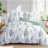 Tifschlaf Biancheria da letto 200 x 220 cm, 3 pezzi, copripiumino da 200 x 220 cm, con 2 federe da 80 x 80 cm, verde, in microfibra Öko-Tex, motivo floreale verde salvia, morbida e non necessita di