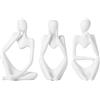 Tibeoyad 3 statuette decorative per pensatore, statua astratta, scultura in resina, per soggiorno, libreria, camera da letto, ufficio, 3 pezzi