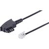 1aTTack.de 1x 6m - Cavo telefonico spina TAE-F a spina RJ11 RJ14 6P4C con assegnazione pin internazionale per telefoni Siemens, Telekom, Vodafone, DSL