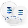EXCELSA Ocean Servizio Tavola Piatti Set 18 Pezzi Porcellana