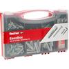 Fischer Easybox Valigetta Tasselli UX con vite Assortiti, SX con gancio appendiquadro per Fissaggio su Muro Pieno e Mattone Forato, Set 252 pezzi, 513433