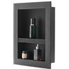VEVOR Nicchia per Doccia, 40,6 x 50,8 x 10,2 cm con Ripiano Divisorio Mobile, Moderno Contenitore per Sapone, Angoli Squadrati, Nicchia Doccia Impermeabile Sigillato in Plastica, Nero