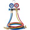 VEVOR Kit Manometro Ricarica del Refrigerante per Aria Condizionata Autoveicoli, Strumenti del Refrigerante a 4 Vie per Sistema Aria Condizionata per Auto R22 R404A R410A R12, Manometro Indicatore