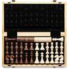 A&A Magnetisches Holzschachspiel, 38,1 cm, klappbares Brett, 7,6 cm, Königshöhe Deutscher Ritter Staunton Schachfiguren/Mahagoni & Ahornholz eingelegt, 2 extra Dame/Brettspiele