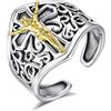AEONSLOVE Anello Croce di San Benedetto Regolabile Argento 925 per Uomo Donna, Anello Aperto Arcangelo Michele/Crocifisso Gesù/San Cristoforo/Giuda, Anelli Croce Regolabili per Pollice