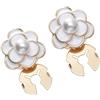 Hezhou 2 PCS Eleganti Coperture Bottoni Coprisedili Decorativi Smoking Pulsante Rimovibile Camicia Pulsante Clip Teste Gioielli Lega Cufflinks Creazione Gemelli per Abbigliamento Donna (Camellia)