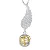 AEONSLOVE Collana Angeli Gravidanza, Ali d'angelo Herz Mutter und Baby Hand Collana Lunga Donna Con Ciondolo Chiama Angeli Bola Messicana Maternita per Mamma e Bambino Regalo Originale Bel Gioielli