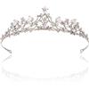 Basetousual Corona di Cristallo Nuziale, Corona con Strass, Diadema Nuziale, Per la Decorazione dei Capelli da Sposa, Corona da Principessa