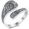 AEONSLOVE Anello Serpente Regolabile Argento 925 per Donna, Anello Aperto Albero della Vita/Foglia/Nodo di Strega/Celtica, Anello Cucchiaio da Pollice Vintage
