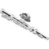 Brrnoo Spilla per Flauto D'argento Spilla per Spilla per Strumento Musicale in Miniatura con Custodia per Strumenti Foderata in Velluto Rosso