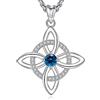 AEONSLOVE Collana con Nodo della Strega Argento 925 per Donna Ragazze Collana di Nodi delle Streghe con Pietra Natale Ciondoli Celtici Protezione Talismani Potenti Gioielli da Strega (Dicembre)