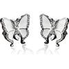 Hezhou 2 PCS Eleganti Coperture Bottoni Coprisedili Decorativi Smoking Pulsante Rimovibile Camicia Pulsante Clip Teste Gioielli Lega Cufflinks Creazione Gemelli per Abbigliamento Donna (farfalla)