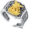 AEONSLOVE Anello San Michele Arcangelo Regolabile Argento 925 per Uomo Donna, Anelli Arcangelo Michele Oro Aperti Aperto Anelli Regolabili per Pollice, Gioielli Religiosi