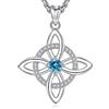 AEONSLOVE Collana con Nodo della Strega Argento 925 per Donna Ragazze Collana di Nodi delle Streghe con Pietra Natale Ciondoli Celtici Protezione Talismani Potenti Gioielli da Strega (Marzo)