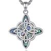 AEONSLOVE Collana di Nodi delle Streghe Argento 925 per Donna Ragazze Collana Nodo della Strega con Conchiglia di Abalone Ciondoli Celtici Protezione Talismani Potenti Gioielli da Strega