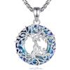 AEONSLOVE Collana Albero della Vita in Argento 925 per Mamma e Figlia con Cristallo Turchese Malachite - Gioielli Regalo Festa della Mamma
