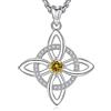 AEONSLOVE Collana con Nodo della Strega Argento 925 per Donna Ragazze Collana di Nodi delle Streghe con Pietra Natale Ciondoli Celtici Protezione Talismani Potenti Gioielli da Strega (Novembre)