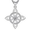 AEONSLOVE Collana con Nodo della Strega Argento 925 per Donna Ragazze Collana di Nodi delle Streghe con Pietra Natale Ciondoli Celtici Protezione Talismani Potenti Gioielli da Strega (Aprile)