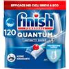 Finish Quantum Infinity Shine Pastiglie Lavastoviglie, 120 Capsule Lavastoviglie, Detergenti per Lavastoviglie per una Pulizia e Brillantezza Efficace
