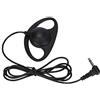 KIMISS Mono Auricolare Singolo ABS Nero 5Pcs 3.5mm Jack D Forma per Radio Bidirezionali Walkie Talkie