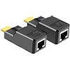 BolAAzuL Adattatore 1080P HDMI a RJ45 Extender 60 m, BolAAzuL HDMI Extender 1080P 60 Hz, cavo di prolunga Cat5e/6/7 fino a 60 m, per monitor PC Loptop HDTV Ethernet Extender