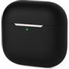 Mocarheri Custodia in Silicone Compatibile con AirPods 4 2024,Custodia protettiva in silicone per AirPods 4,Custodia antiurto in silicone morbido,LED Frontale Visibile (Nero)