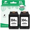 COLORETTO 304XL Cartuccia per HP 304 XL Stampante Cartucce Nero(2-Pack)
