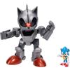Sonic The Hedgehog - Set Gigante Mecha Sonic da 20,3 cm, Alta Articolazione con Luci Integrate e Figura di Sonic Inclusa, Gioco Ufficiale Jakks Pacific - Regalo Perfetto per Ragazzi