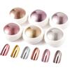 BISHENGYF - 6 vasetti di polvere per unghie, effetto specchio, metallo lucido, pigmenti colorati con glitter per nail art, decorazione unghie.