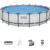 Bestway Set piscina - 549x122 cm grigio chiaro