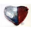 CUSCINO CUORE PAILETTES ARGENTO/ROSSO
