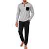 Uniexcosm Pigiama Uomo Cotone Lungo Pigiama A Due Pezzi da Uomo Abbigliamento da Casa Blu Cobalto XXL