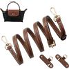 SOPROM Tracolla per Longchamp Mini Borse, Strap Kit per Long Champ Le Pliage Bag(larghezza 11 millimetri,Marrone e oro)