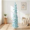 OCSOSO Dreamy - Albero olografico a forma di farfalla, 1,5 m, elegante, argento-blu-bianco, include 5 m di luci da pavimento per il paese delle meraviglie invernale, primavera e feste