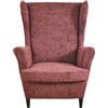 EBETA Salvadivano Copripoltrona Trapuntato Adele, Copripoltrona con Orecchie Poltrona Protettiva Elasticizzato Antiscivolo (Classico rosso)