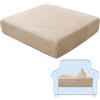 SHUOJIA Fodere per Cuscini per Divani, Protezioni per Cuscini per Sedili in Tessuto di Velluto Elasticizzato,Cuscino per Divano Fodera per mobili Coprisedile per Divano (Beige,1-Seater)