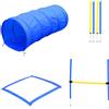 Easycomfort Set Agility Dog per Addestramento Cani con Tunnel, Slalom e Ostacolo, Sacca di Trasporto, Giallo e Blu