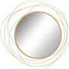 EasyComfort Specchio Moderno e Rotondo Decorativo a Muro con Ganci, in Vetro e Metallo, Ø65x1 cm, Oro