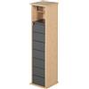Easycomfort Armadio da Bagno Porta Carta Igienica Organizzatore Ripiano Regolabile Color Bambù Grigio 18x18x75cm