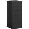EasyComfort Schedario Portadocumenti Minimal a 3 Cassetti con Barra Regolabile, in Acciaio, 36.5x46.2x99 cm, Nero