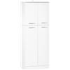 Easycomfort Mobile Dispensa Multiuso con 2 Armadietti e Mensole Regolabili, MDF, 59x31x155cm, Bianco