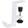 Jeffdad Supporto per cuffie con doppio gancio e clip da gioco, per scrivania - Gancio per cuffie monostrato bianco